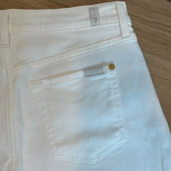 7 for All Mankind Denim Cut-Off Shorts White 27 - Picture 8 of 10